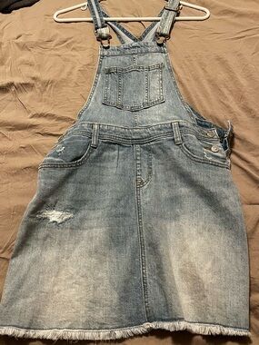 Cat & Jack Girls Denim Overall Skirt - Light Blue